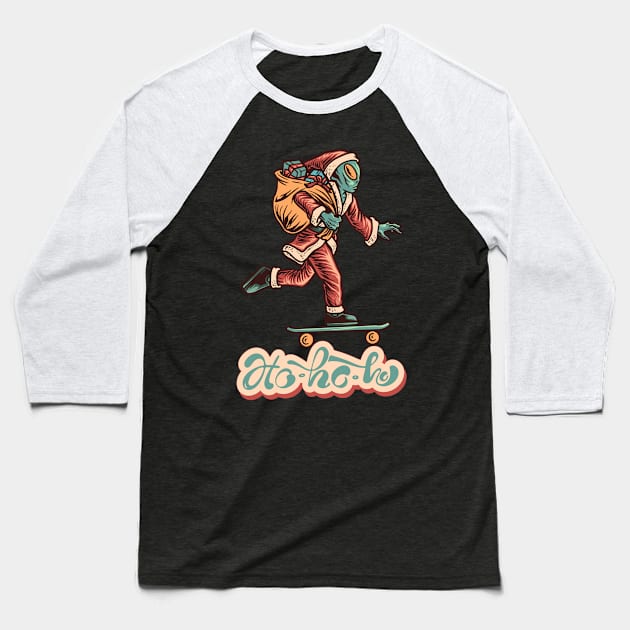 Santa Alien Baseball T-Shirt by Myartstor 